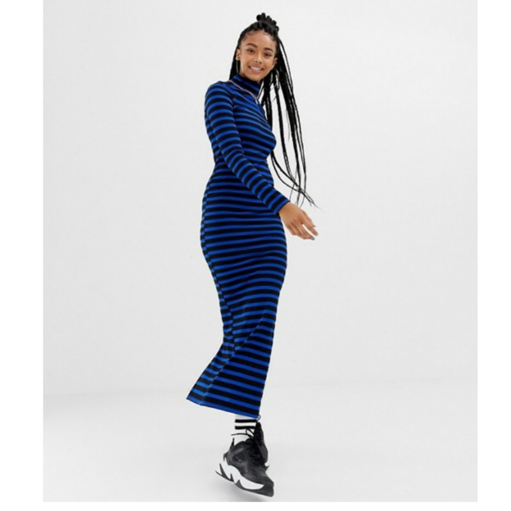 COLLUSION maxi bodycon dress in stripe